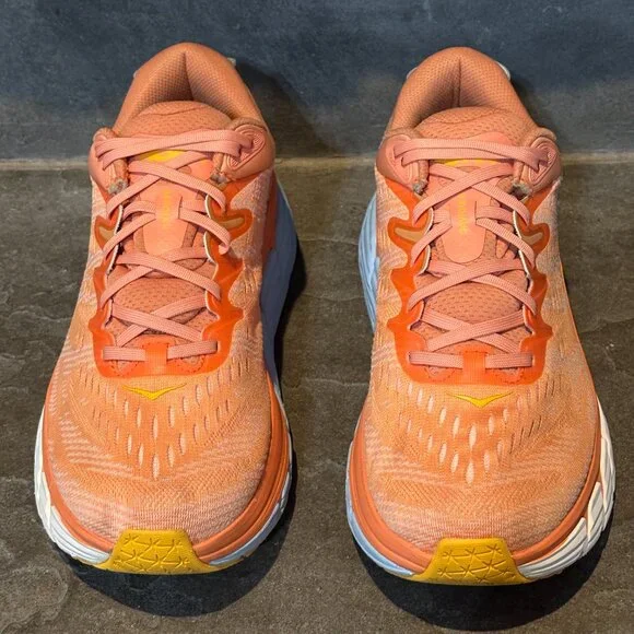 HOKA One One Gaviota 4 Women’s 12B Coral Orange Running Shoes Gorpcore Comfort - Picture 2 of 15